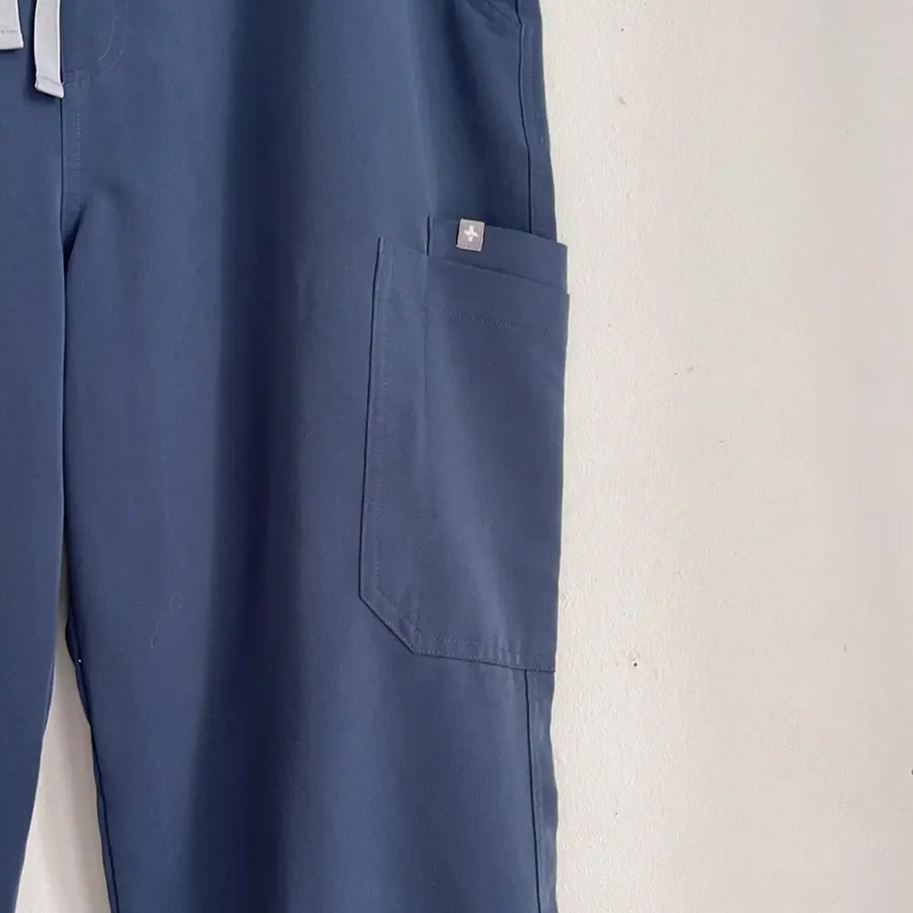 Figs HW Yola side pocket elastic waist pull on drawstring cargo scrub pants